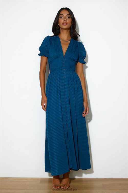 kleding Hello Molly Downtown brunch maxi-jurk marineblauw XR2L5078