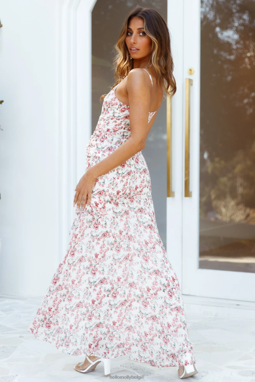 kleding Hello Molly Finding Faith maxi-jurk wit XR2L6895