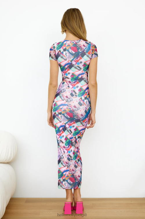 kleding Hello Molly Glitchmode maxi jurk roze XR2L6505