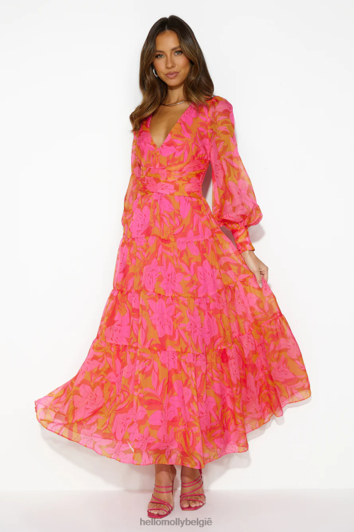 kleding Hello Molly Gotta Bloom maxi-jurk roze XR2L5623
