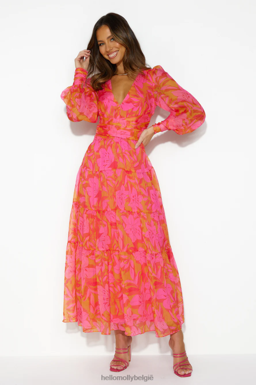 kleding Hello Molly Gotta Bloom maxi-jurk roze XR2L5623