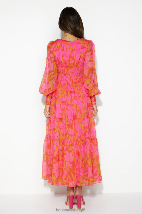 kleding Hello Molly Gotta Bloom maxi-jurk roze XR2L5623