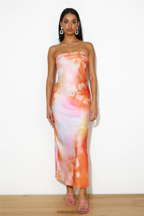 kleding Hello Molly Highway to Heaven maxi-jurk oranje XR2L6342
