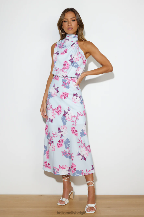 kleding Hello Molly Ik zag er blauw uit in een satijnen maxi-jurk XR2L5829