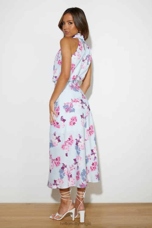 kleding Hello Molly Ik zag er blauw uit in een satijnen maxi-jurk XR2L5829