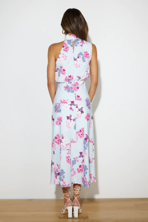 kleding Hello Molly Ik zag er blauw uit in een satijnen maxi-jurk XR2L5829