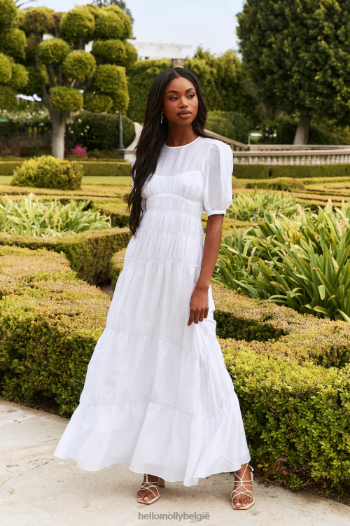 kleding Hello Molly La Memoire maxi-jurk wit XR2L6542