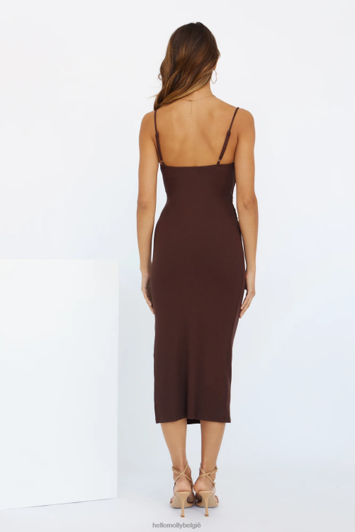 kleding Hello Molly Midnight Coffee maxi-jurk chocolade XR2L6850