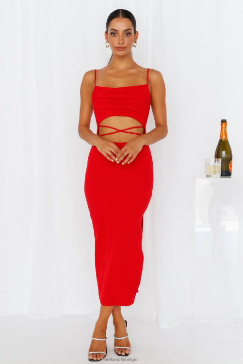 kleding Hello Molly Midnight Coffee maxi-jurk rood XR2L6806