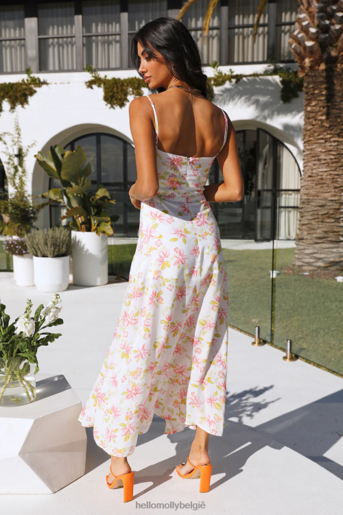 kleding Hello Molly Skipping Fields maxi jurk wit XR2L6790
