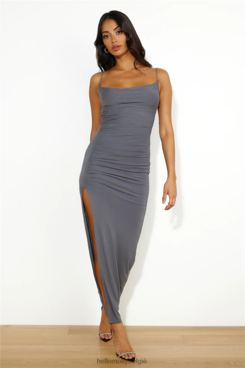 kleding Hello Molly Slinky fit maxi-jurk grijs XR2L5952