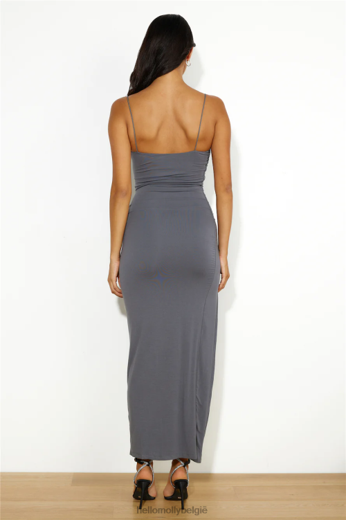 kleding Hello Molly Slinky fit maxi-jurk grijs XR2L5952