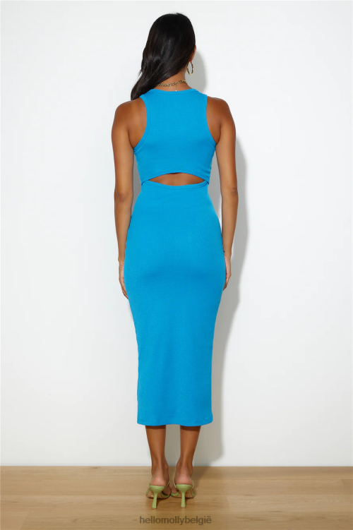 kleding Hello Molly Slip it on maxi-jurk blauw XR2L6185