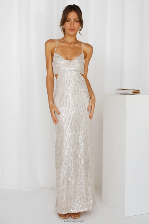 kleding Hello Molly Sparkling Moment maxi-jurk zilver XR2L6838