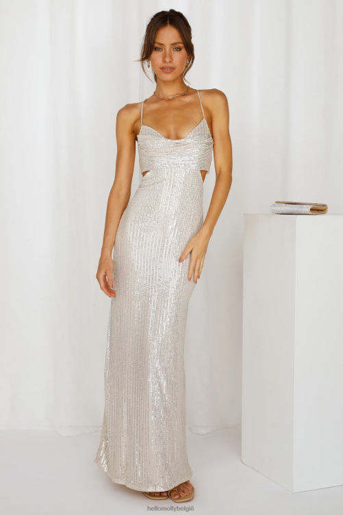kleding Hello Molly Sparkling Moment maxi-jurk zilver XR2L6838