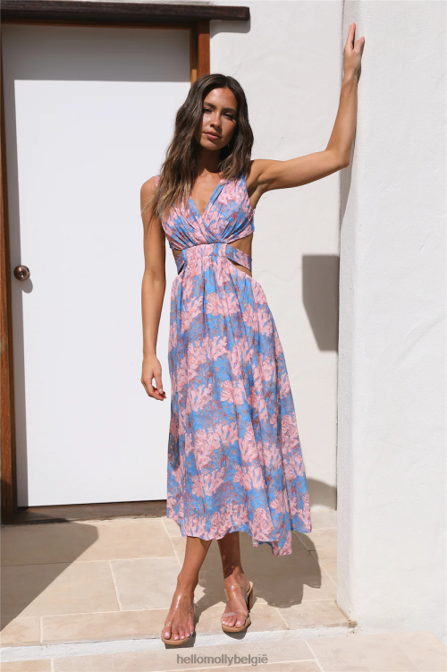 kleding Hello Molly Speaking Truth maxi-jurk blauw XR2L6475