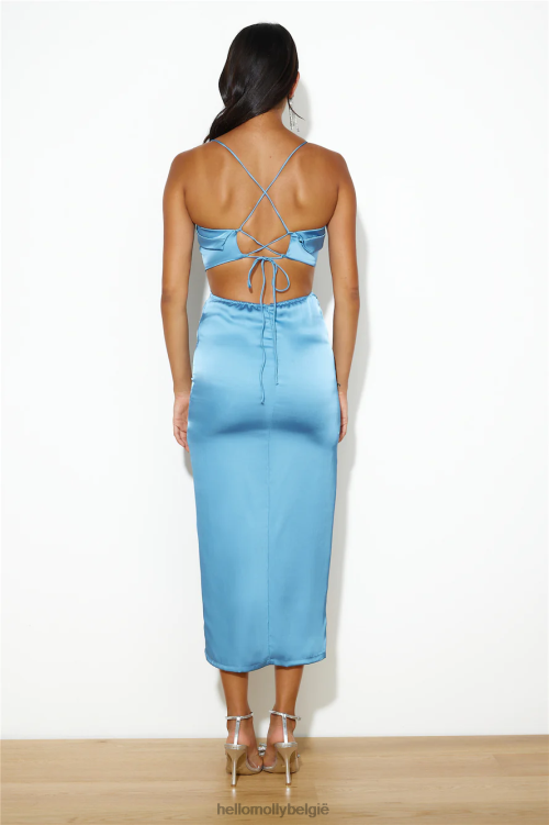 kleding Hello Molly aandachtsteel maxi-jurk blauw XR2L6133
