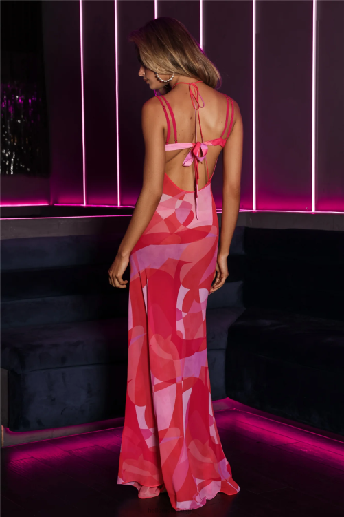 kleding Hello Molly achter de flash maxi-jurk roze XR2L6452