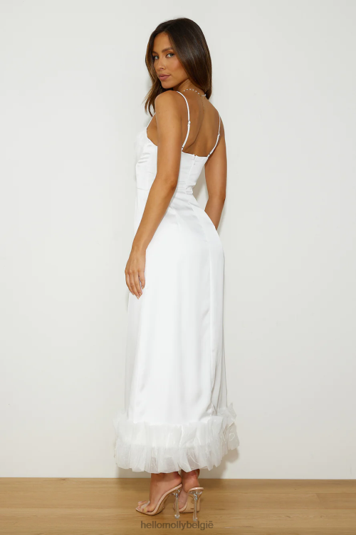 kleding Hello Molly al je aandacht satijnen maxi-jurk wit XR2L5941