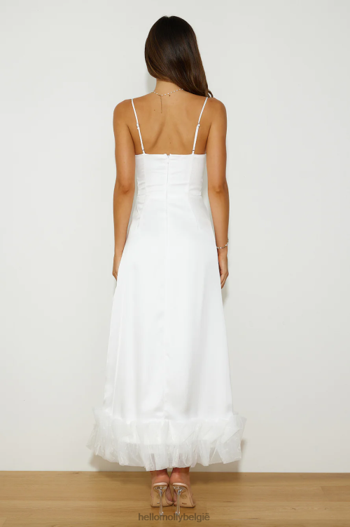 kleding Hello Molly al je aandacht satijnen maxi-jurk wit XR2L5941