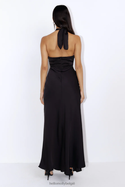 kleding Hello Molly avondje uit satijnen maxi-jurk zwart XR2L5880