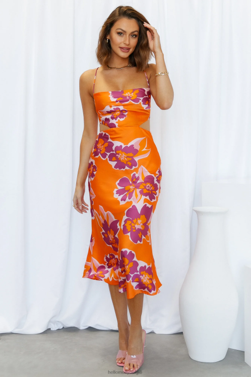 kleding Hello Molly bloemenpluk maxi-jurk oranje XR2L6429