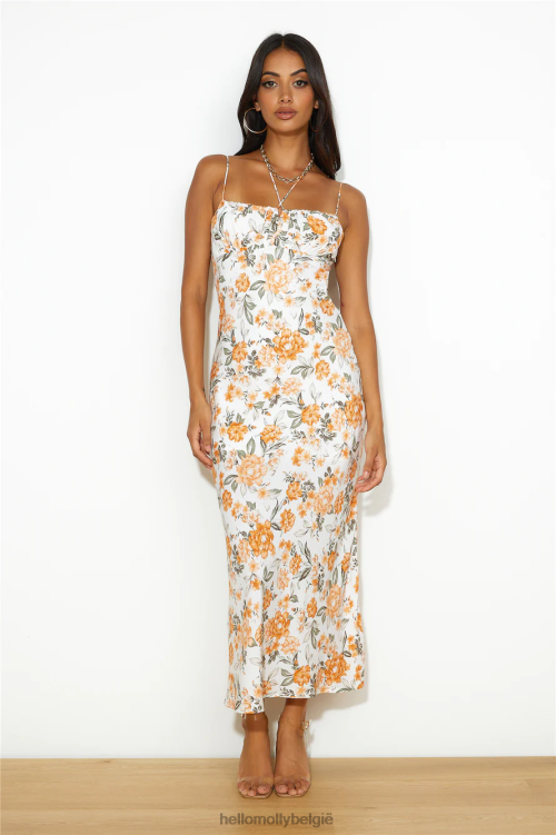 kleding Hello Molly bloesem love maxi-jurk oranje XR2L6102
