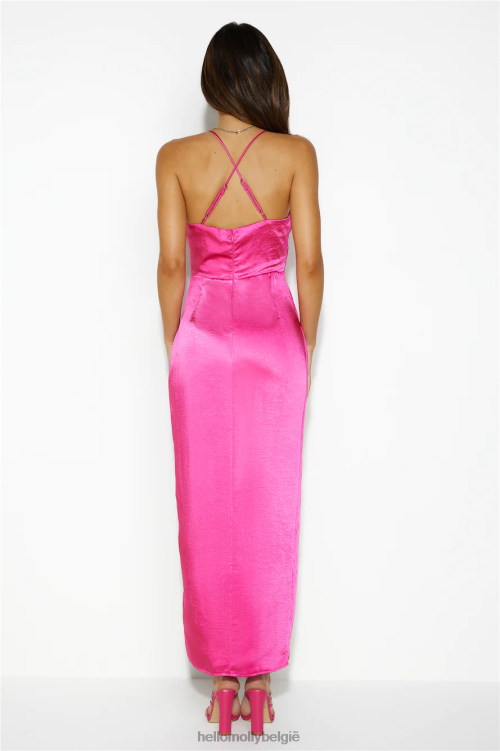 kleding Hello Molly breng de romance satijnen maxi-jurk roze XR2L5620