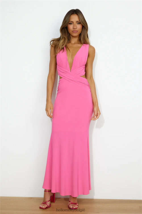 kleding Hello Molly cocktail fun maxi-jurk roze XR2L6290