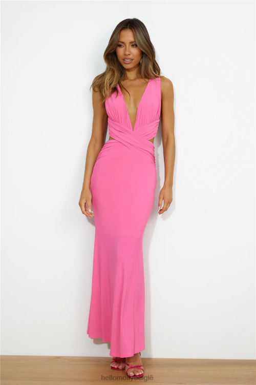 kleding Hello Molly cocktail fun maxi-jurk roze XR2L6290