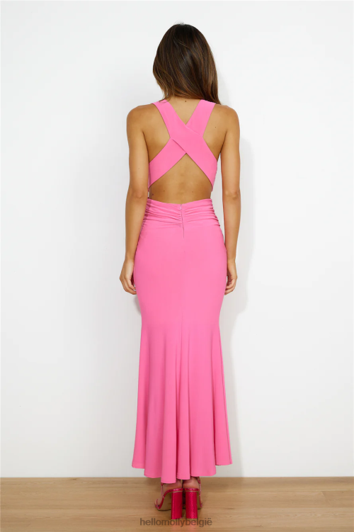 kleding Hello Molly cocktail fun maxi-jurk roze XR2L6290