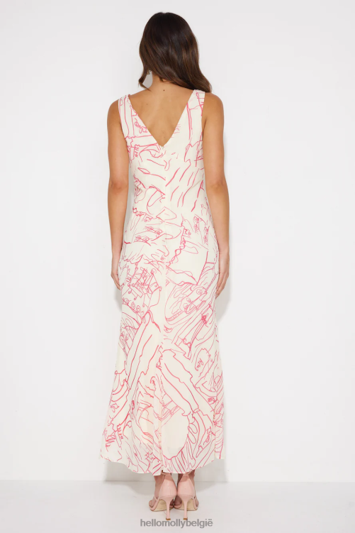 kleding Hello Molly dansfoto's maxi jurk wit XR2L5697
