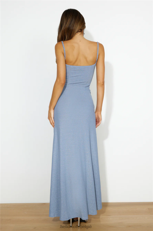 kleding Hello Molly designer looks maxi-jurk ijsblauw XR2L6277