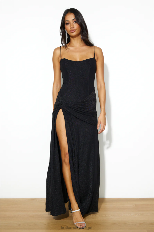 kleding Hello Molly designer looks maxi-jurk zwart XR2L6334