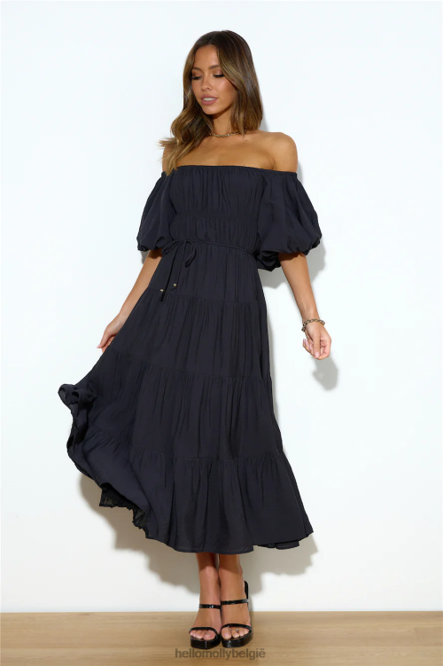 kleding Hello Molly dessert run maxi-jurk zwart XR2L6123