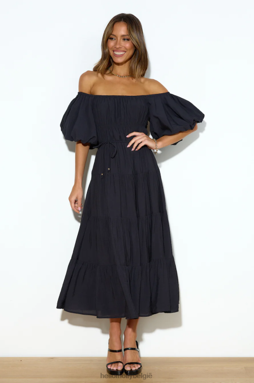 kleding Hello Molly dessert run maxi-jurk zwart XR2L6123