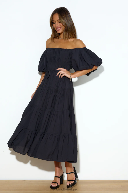 kleding Hello Molly dessert run maxi-jurk zwart XR2L6123