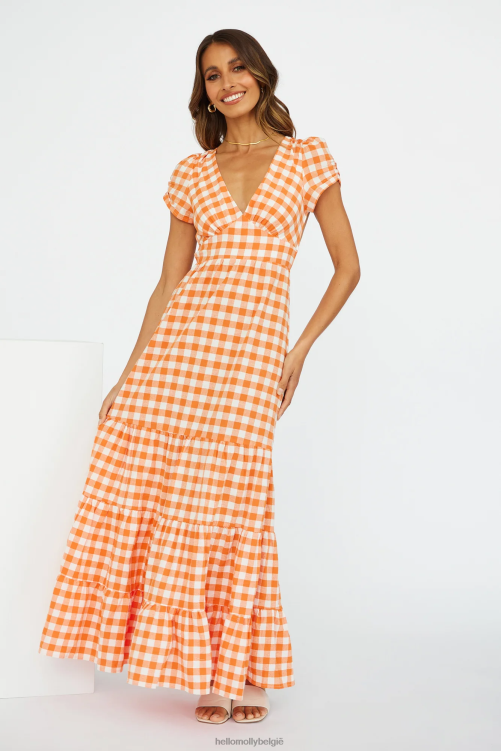 kleding Hello Molly dreamy love maxi-jurk oranje XR2L6841