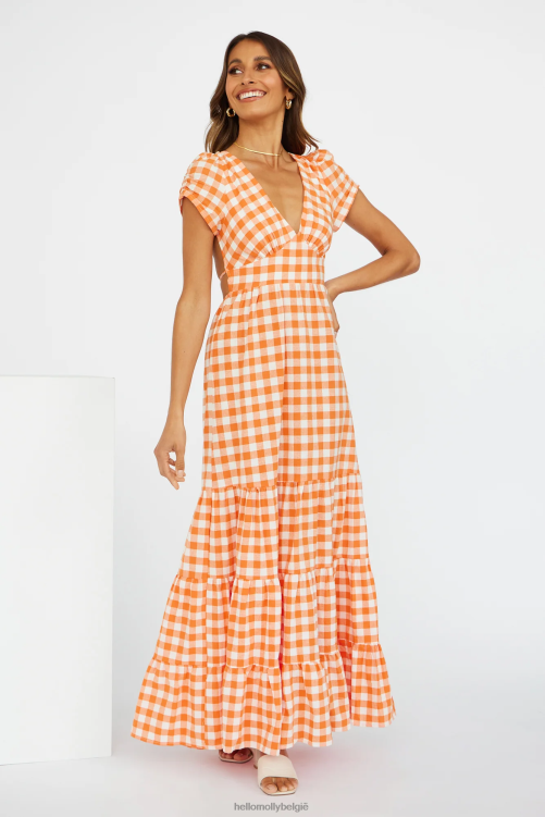 kleding Hello Molly dreamy love maxi-jurk oranje XR2L6841