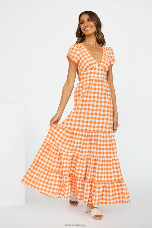 kleding Hello Molly dreamy love maxi-jurk oranje XR2L6841
