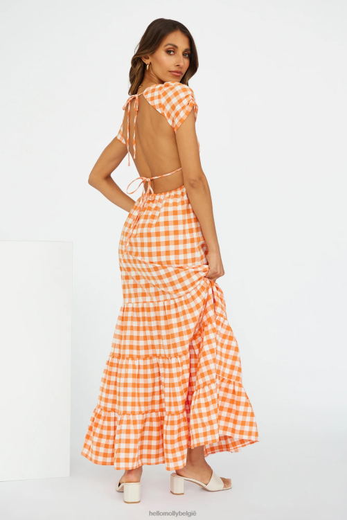 kleding Hello Molly dreamy love maxi-jurk oranje XR2L6841