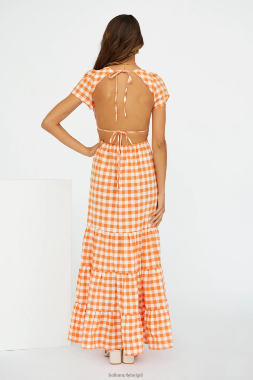 kleding Hello Molly dreamy love maxi-jurk oranje XR2L6841