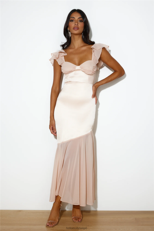 kleding Hello Molly dromerige 'fit maxi-jurk perzik XR2L6236