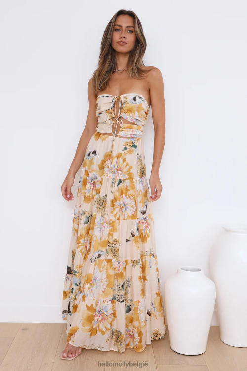 kleding Hello Molly droomlook maxi-jurk geel XR2L6109