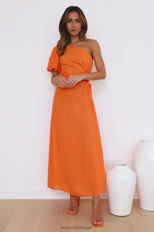 kleding Hello Molly evenement bij zonsondergang maxi-jurk oranje XR2L6122