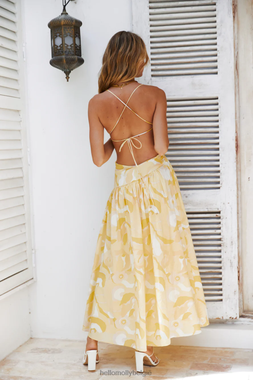 kleding Hello Molly eye on you maxi jurk geel XR2L6061