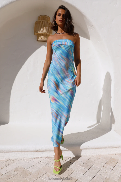 kleding Hello Molly flirting game maxi-jurk blauw XR2L6609