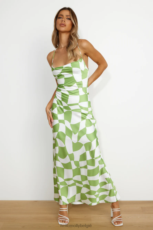 kleding Hello Molly floating mind maxi jurk groen XR2L6244