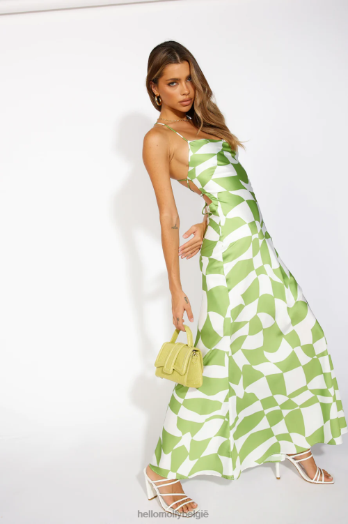 kleding Hello Molly floating mind maxi jurk groen XR2L6244