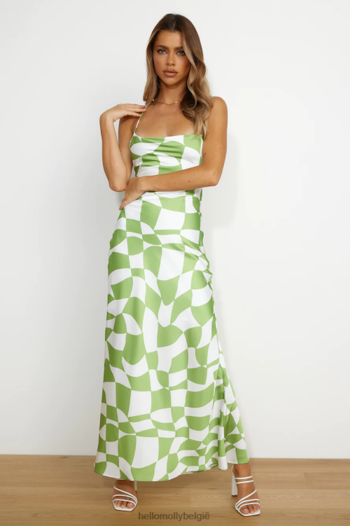 kleding Hello Molly floating mind maxi jurk groen XR2L6244